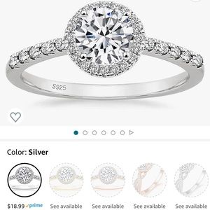 1.25 CT CZ 925 Sterling Silver Halo Ring